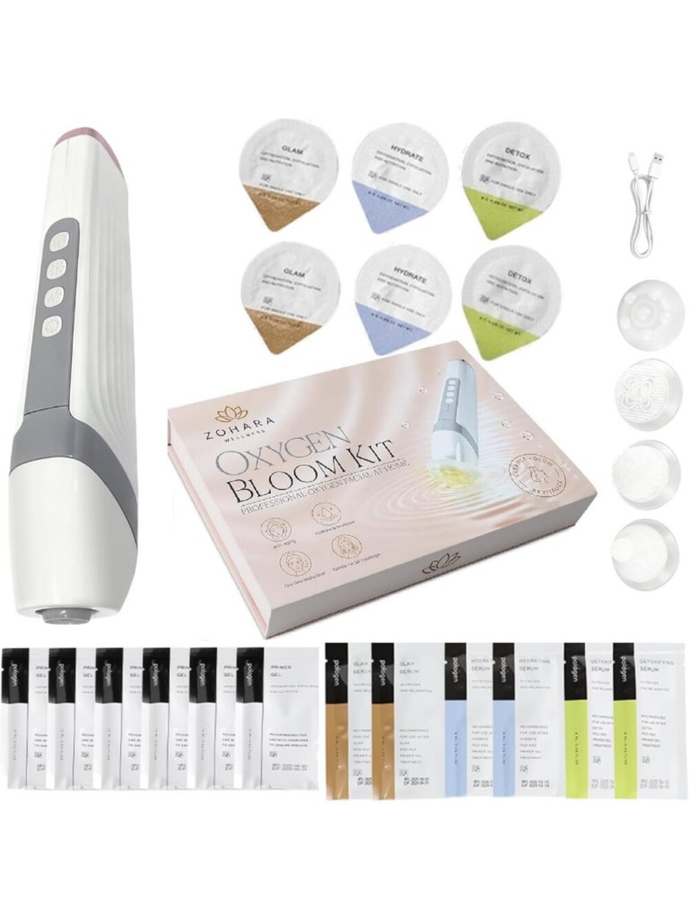 DIY Oxygen Bubble Facial Kit - Hydrating, Brightening & Anti-Aging Spa Device